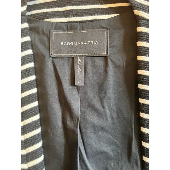 BCBGMAXAZRIA Hendrix Black and White Stripe Knit Blazer XS - Picture 4 of 13